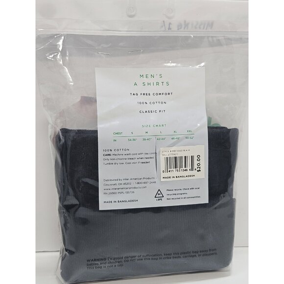 2 Pack Mens/ M Premium Cotton Tank Top A-Shirt Black Undershirt Tagless Gym Tank - Picture 4 of 7